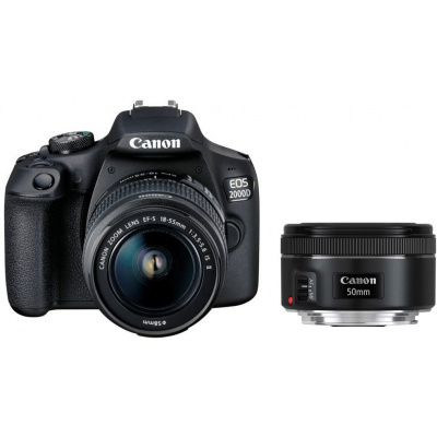 Digitální fotoaparát Canon EOS 2000D + EF-S 18-55 mm f/3.5-5.6 IS II + EF 50 mm f/1.8 STM (2728C022)