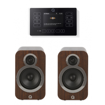 Q Acoustics E120/černá + Q Acoustics 3020i/pár/walnut