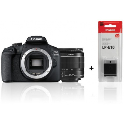 Digitální fotoaparát Canon EOS 2000D + EF-S 18-55 mm f/3.5-5.6 IS II + LP-E10 (2728C010)