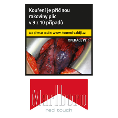 Kartonové balení tvrdá krabička cigarety s filtrem Marlboro Red touch kolek Q 160 Kč 10x20 ks