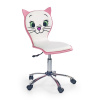 HALMAR Dětská židle na kolečkách Kitty 2 - růžová/bílá