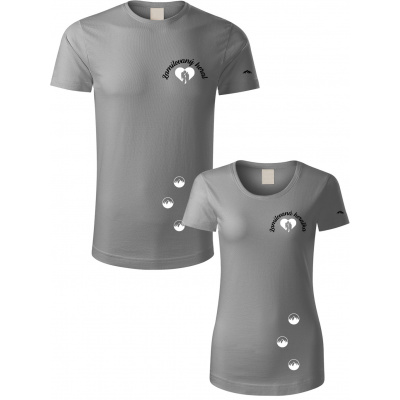 Párová trička UNLOCKED - zamilovaný horal a horalka Barva: Stříbrná,, Velikost pro pána: L, Velikost pro dámu: XS