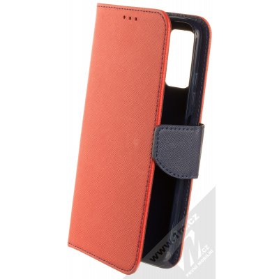 1Mcz Fancy Book flipové pouzdro pro Xiaomi Redmi Note 10 5G, Poco M3 Pro červená modrá (red blue)