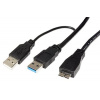 InLine USB 5Gbps Y kabel 2x USB 3.0 A(M) - microUSB 3.0 B(M), 2m, černý (35420Y) - 19.42.1012