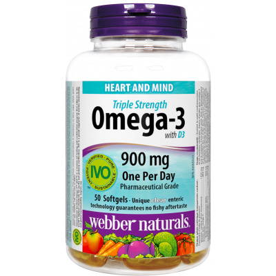 Webber Naturals Omega-3 with D3 900 mg 50 tob Webber Naturals