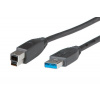 Propojovací kabel USB 3.0 A-B, 1.8m, černý - Roline 11.02.8870 USB 3.0 A(M) - USB 3.0 B(M), 1,8m, černý