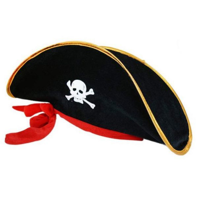 Rappa klobouk kapitán pirát se stuhou, dospělý (Klobouk kapitán pirát se stuhou, dospělý (karnevalový-pirátský-doplněk))