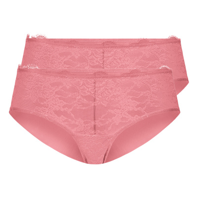 esmara Dámské krajkové kalhotky, 2 kusy (L (44/46), světle růžová)
