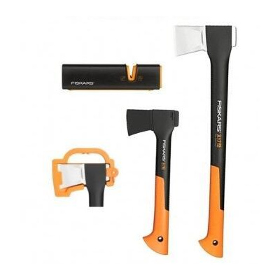 Fiskars Sekera FISKARS štípací X17 - M 122463 + sekera X7 + ostřič - SET Fiskars 122463 a 121423 a 120740