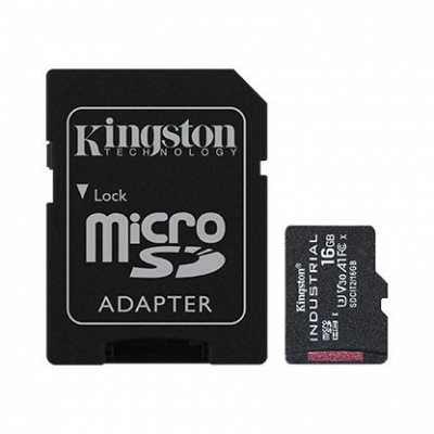 Kingston Industrial/ micro SDHC/ 16GB/ 100MBps/ UHS-I U3 / Class 10/ + Adaptér SDCIT2/16GB