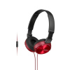Sluchátka Sony MDR-ZX310AP, handsfree, červené