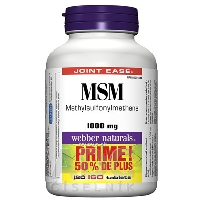 WN Pharmaceuticals Ltd. Webber Naturals MSM 1000 mg BONUS tbl 1x160 ks 160 ks