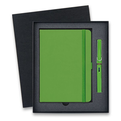 Lamy Safari Shiny Green plnicí pero dárková sada se zápisníkem 1506/0130640