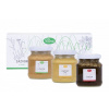 Dárková krabička s medy - zázvor, květový pyl a ženšen v medu 3x170 g - Pleva (Doplněk stravy)