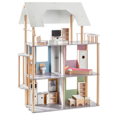Dřevěný domeček Modern, pro panenky typu Barbie