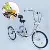 GreatDEshop2021 6 Speed Tricycle 24 "Bike pro dospělé Dospělá tříkolka Senior Tricycle Pedal s nákupním košíkem Nastavitelná řídítka