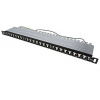 TRENDnet Patchpanel 19" kat. 6a UTP, 24 portů, černý, 0,5U (TC-P24C6HS) - 21.22.1412