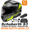moto přilba SCHUBERTH S3 Daytona, matná žlutá + komunikátor Schubert SC2 Velikost: XS