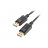 LANBERG připojovací kabel DisplayPort 1.2 M/M, 4K@60Hz, délka 1m, černý, se západkou, zlacené konektory