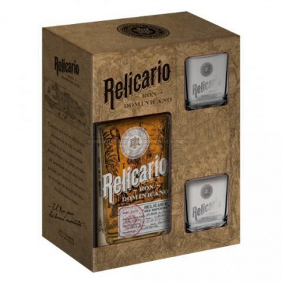 Relicario Ron Dominicano Superior 40% 0,7 l (dárkové balení 2 sklenice)