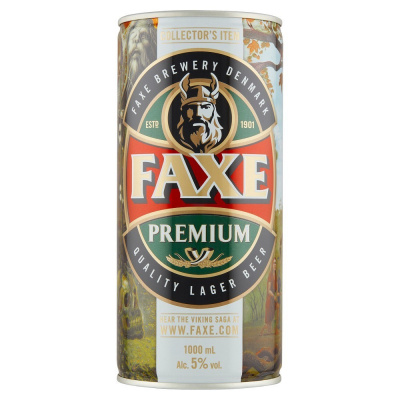 FAXE Premium 1 l plech - dánské pivo / 5%