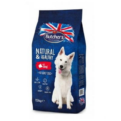 Butcher's Natural & Healthy Dog Dry with Beef granule pro psy s hovězím masem 15 kg