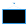 FUGU Černá nalepovací tabule vrtulník Barva: černá 070, Druhá barva: modrá 053, Rozměr: Celý motiv 108x98, z toho samotná tabule 100x62 cm