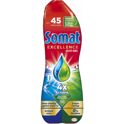 Somat Excellence Duo Gel AntiGrease gel do myčky 45 dávek 810 ml