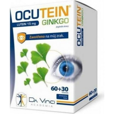 Ocutein Ginkgo 45 mg + Lutein 15 mg Da Vinci 60 + 30 tobolek