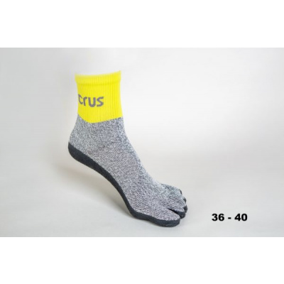 Crus Barefoot ponožkoboty pětiprsté žlutá/šedá S/M
