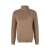 Nevšední rolák ze dvou různých textur Barbour Steetley Roll-Neck Jumper — Military Brown