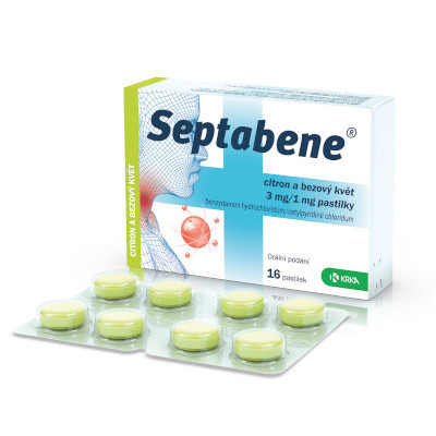 Septabene citron a bezový květ 3mg/1mg pas.16