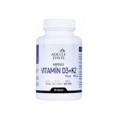 Adelle Davis Vitamín D3 + K2 60 kapslí