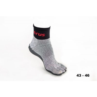 Crus Barefoot ponožkoboty pětiprsté černá/červená L/XL