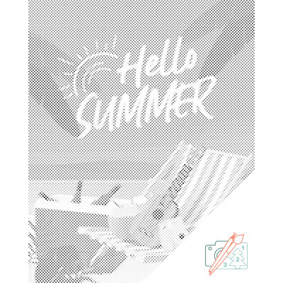 Vymalujsisam.cz Tečkování - Hello Summer Velikost: 30x40cm, Rámování: Na dřevěné desce, Barva teček: Zelená