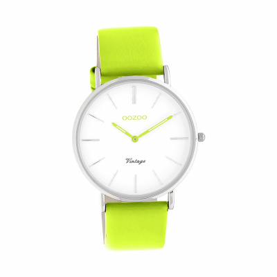 Oozoo Dámské náramkové hodinky Vintage Series Analogové kožené světle zelené D2UOC20276