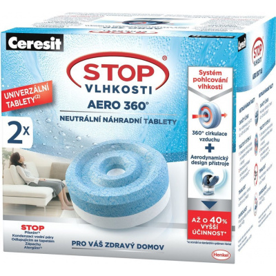 CERESIT Stop vlhkosti Aero 360 náhradní tablety 2x450g svěžest vodopádů