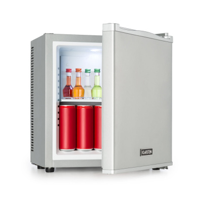 Klarstein Secret Cool, mini lednice, minibar, 13 l, energetická třída G, 22 dB, stříbrná (HEA-BCH-17B Silver)