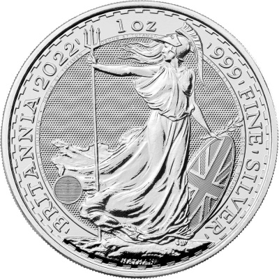 Royal Mint UK British Britannia stříbrná mince 1oz 2022
