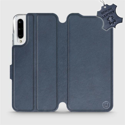 Luxusní flip pouzdro Mobiwear na mobil Xiaomi Mi A3 - Modré - kožené - L_NBS Blue Leather (Luxusní flipový kryt, obal, pouzdro Mobiwear na mobilní telefon Xiaomi Mi A3 - Modré - kožené - L_NBS Blue Le