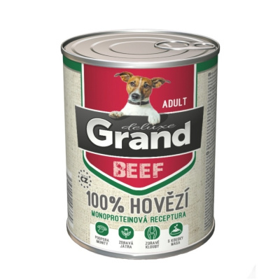 Grand deluxe Dog Adult 100 % hovězí, konzerva 400 g