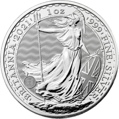 Royal Mint UK British Britannia stříbrná mince 1oz 2021