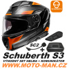 moto přilba SCHUBERTH S3 STORM matt orange + komunikátor Schubert SC2 Velikost: XS