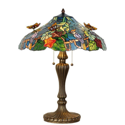 Clayre & Eef, Holandsko Stolní lampa Tiffany BUTTERFLY Clayre & Eef 5LL-5582 - Ø 52*65 cm E27/max 2*60W