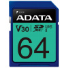 Paměťová karta ADATA Premier Pro SDXC 64GB Paměťová karta, 64GB, SDXC, UHS-I U3 V30S CL10 ASDX64GUI3V30S-R