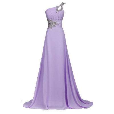 dlouhé světle fialové antické společenské plesové šaty na jedno rameno Donna XXL-XXXL, Velikost XXL-XXXL