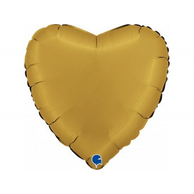 GRABO Srdce saténově zlaté 18"/46cm fóliový balónek nafukovací