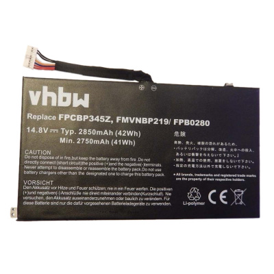 VHBW Baterie pro Fujitsu Siemens Lifebook UH572, 2850 mAh - neoriginální