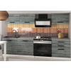 Kuchyňská linka Belini 180 cm šedý antracit Glamour Wood s pracovní deskou Laurentino2