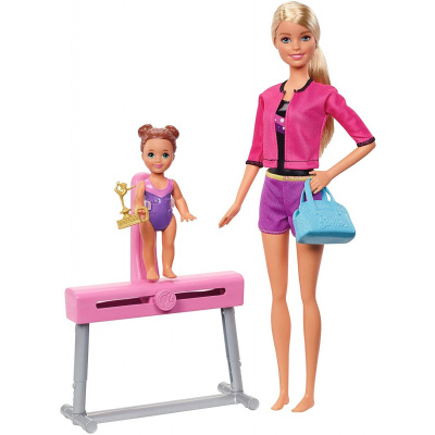 Mattel Barbie Sportovní set Trenérka gymnastiky blondýnka